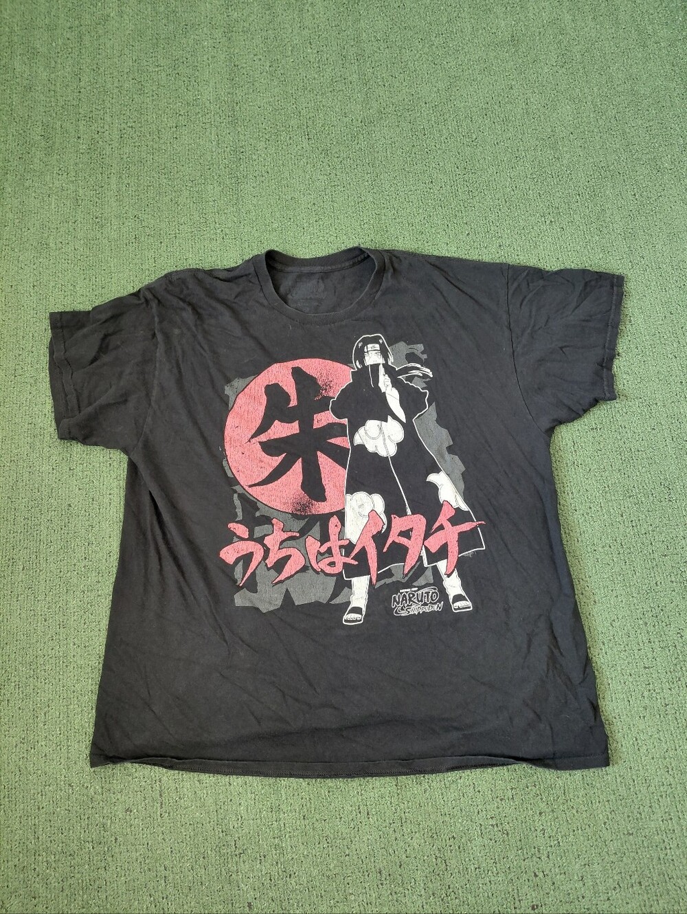 Naruto Shippuden Itachi Uchiha Anime Cartoon TV Show Black T Shirt Sz XL